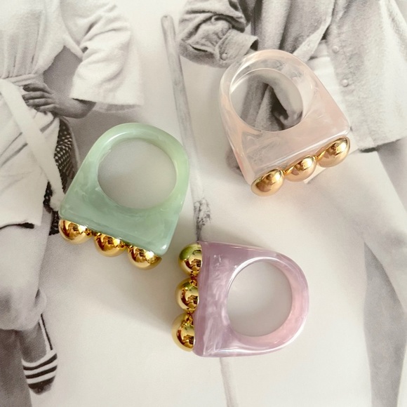 Stackable Acrylic Ring Purple Size 7 - Picture 3 of 4